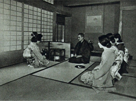 A tea master training his pupils
