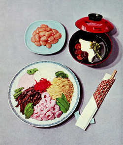 A colorful dish of chirashi-zushi