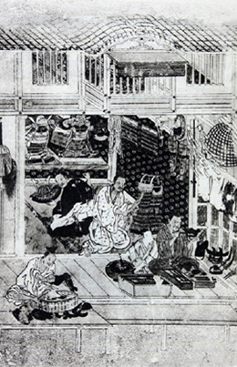 Armour-maker's atelier in mediaeval Japan